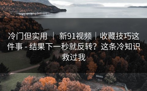 冷门但实用 ｜ 新91视频｜收藏技巧这件事 - 结果下一秒就反转？这条冷知识救过我